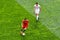 PORTO, PORTUGAL - June 05, 2019: Granit Xhaka and Bernardo Silva during the UEFA Nations League semi Finals match between national