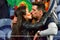 PORTO, PORTUGLAL - June 09, 2019: PORTUGUESE Young couple kisses in the stands for spectators after the UEFA Nations League Finals