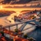Porto\'s Skyline, A Captivating Portrait of Portugal\'s Coastal Majesty. Generative ai for illustrations