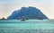 Porto San Paolo, Sardinia, Italy - Panoramic view of Isola Tavolara island seen from yacht marina of Porto San Paolo resort town