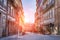 Porto street at sunset, Portugal