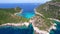 Porto Timoni double scenic beach in Corfu island, Greece