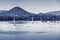 Porto-Vecchio, blue toned landscape with yachts