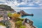 Porto Venere, Italy with church of St. Peter on cliff.