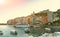 Porto Venere, Liguria, Italy. June 2020. Enchanting urban landscape of the colorful houses of the old town overlooking the harbor