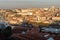 Porto and Vila Nova de Gaia, 29 October 2020, Panoramic view on old part of Porto city in Portugal and red roofs of wine cellars