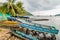 PORTOBELO, PANAMA - MAY 28, 2016: Fishing boats in Portobelo village, Pana