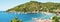 Portoferraio panoramic view, umbrellas, Elba Island