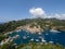 Portofino bay seen from the Castello Brown, Italy