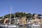 Portofino City Resort Port seen from sea bay. Liguria region in Italy.