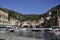 Portofino City Resort Port seen from sea. Liguria region in Italy.