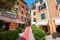 Portofino Italian village with colorful buildings in a sunny day