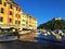 Portofino Italian village in Liguria region, Italy. Boats, sea, water, tourism and colours