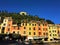 Portofino Italian village in Liguria region, Italy. Boats, seaside, water, tourism and colours