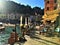 Portofino Italian village in Liguria region, Italy. Boats, seaside, water, tourism and restaurant