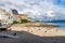 Portonovo, Spain, September 9, 2023. View of Canelinas beach in the town of Portonovo, in Pontevedra, Galicia