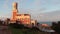 portopalo sicily italy red white castle shot from side next to ocean water 450 v