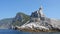 Portovenere church view from sea next to Cinque Terre, Italy