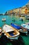 PortoVenere with colorful houses and boats