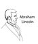 Portrait of Abraham Lincoln with black lines