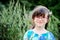 Portrait of adorable child girl in glasses