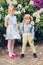 Portrait of adorable children, outdoors