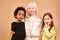 Portrait of adorable diverse children isolated