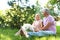 Portrait of affectionate senior couple in park