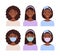 Portrait of African American Woman, Black Lady, Caribbean Girl. Isolated Female Characters Wear a Medical Mask on Face. Protection