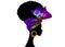 Portrait African woman wears fashion bandana for curly hairstyles. Shenbolen Ankara Headwrap Women. Afro Traditional Headtie Scarf