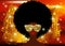 Portrait African Women, dark skin female face with beautiful traditional black hair afro, glitter colorful shiny golden background