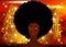 Portrait African Women , dark skin female face with beautiful traditional black hair afro, glitter shiny golden background