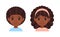 Portrait of Afro Cute Boy and Black Beautiful Girl. Children with Curly Hair. Preschoolers and Kindergarten Kids are Smiling.