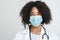 Portrait of an afro female doctor with a surgical mask