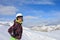 Portrait alpine skier. Selva di Val Gardena, Italy