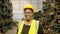 Portrait of American African Engineering woman is working in heavy industrial plant Engine parts factory