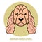 Portrait of American Cocker Spaniel. Vector illustration