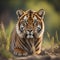 Portrait of Amur Tiger, Panthera tigris altaica. generative ai