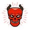 Portrait of angry devil. Halloween, satan, lucifer, hell, devilry symbol.