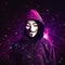 Portrait of anonymous hacker. Concept of hacking cybersecurity, cybercrime, cyberattack, etc