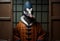 Portrait of an anthropomorphic goose dressed as a prisoner. Generate Ai.