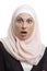Portrait of Arab Muslim Woman Surprised