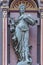 Portrait as a statue of young sensual Roman renaissance era woman in Vienna historical downtown, Austria, details, closeup