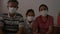 Portrait of a asian family wearing protective mask in quarantine to prevent from coronavirus.