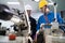 Portrait of Asian maintenance engineer workers working machines in the factory.