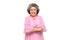 Portrait of asian senior women with arms crossed and smile isolated over white background.