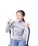 Portrait of asian teenager joyful happiness emotion ,successful