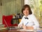 Portrait of Asian woman interior designer working