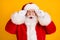 Portrait astonished santa claus impressed x-mas fairy tradition christmas discount touch white gloves specs wear style