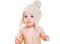 Portrait baby in comfort knitted hat